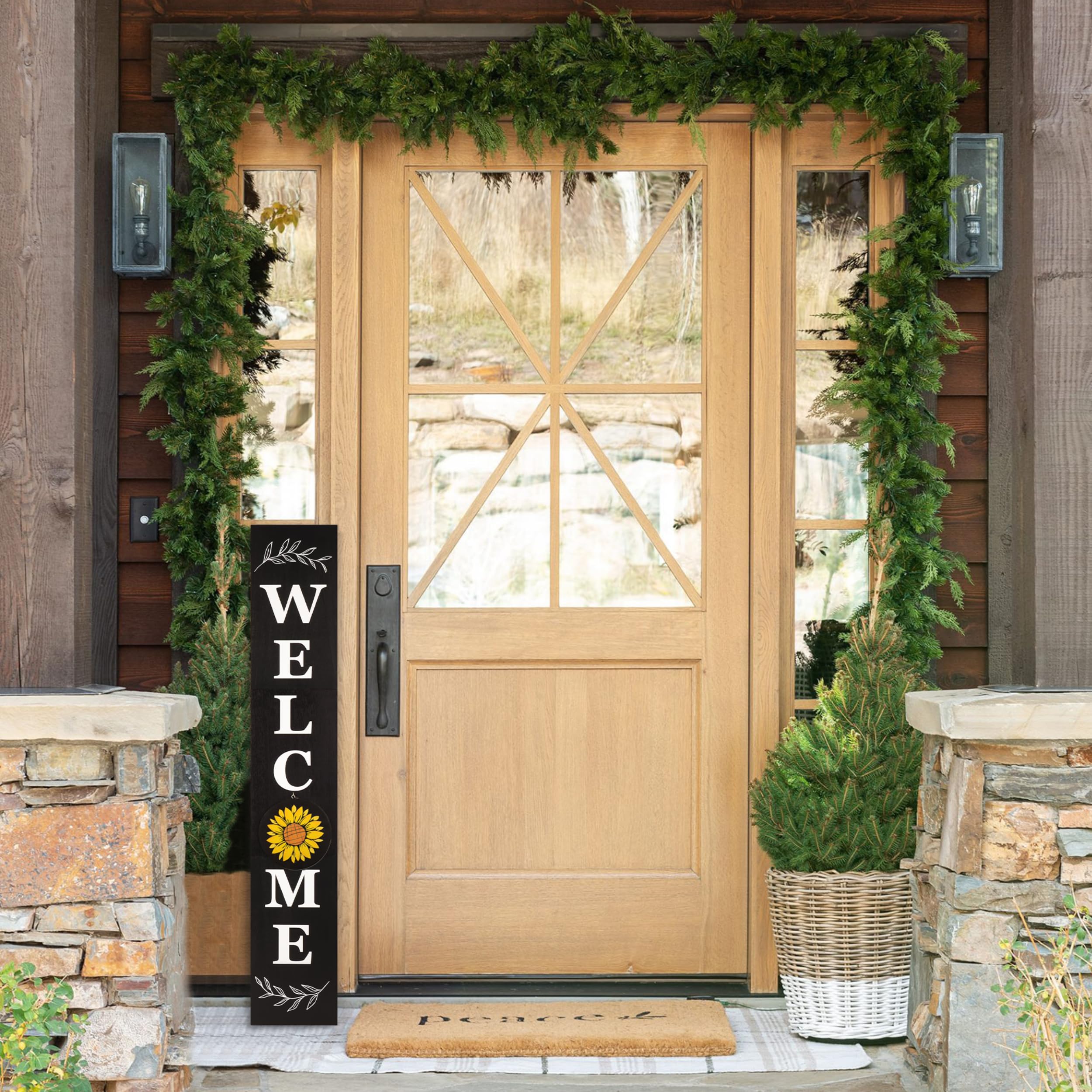 PERFNIQUE wooden sign with interchangeable icons offers versatile seasonal decor.