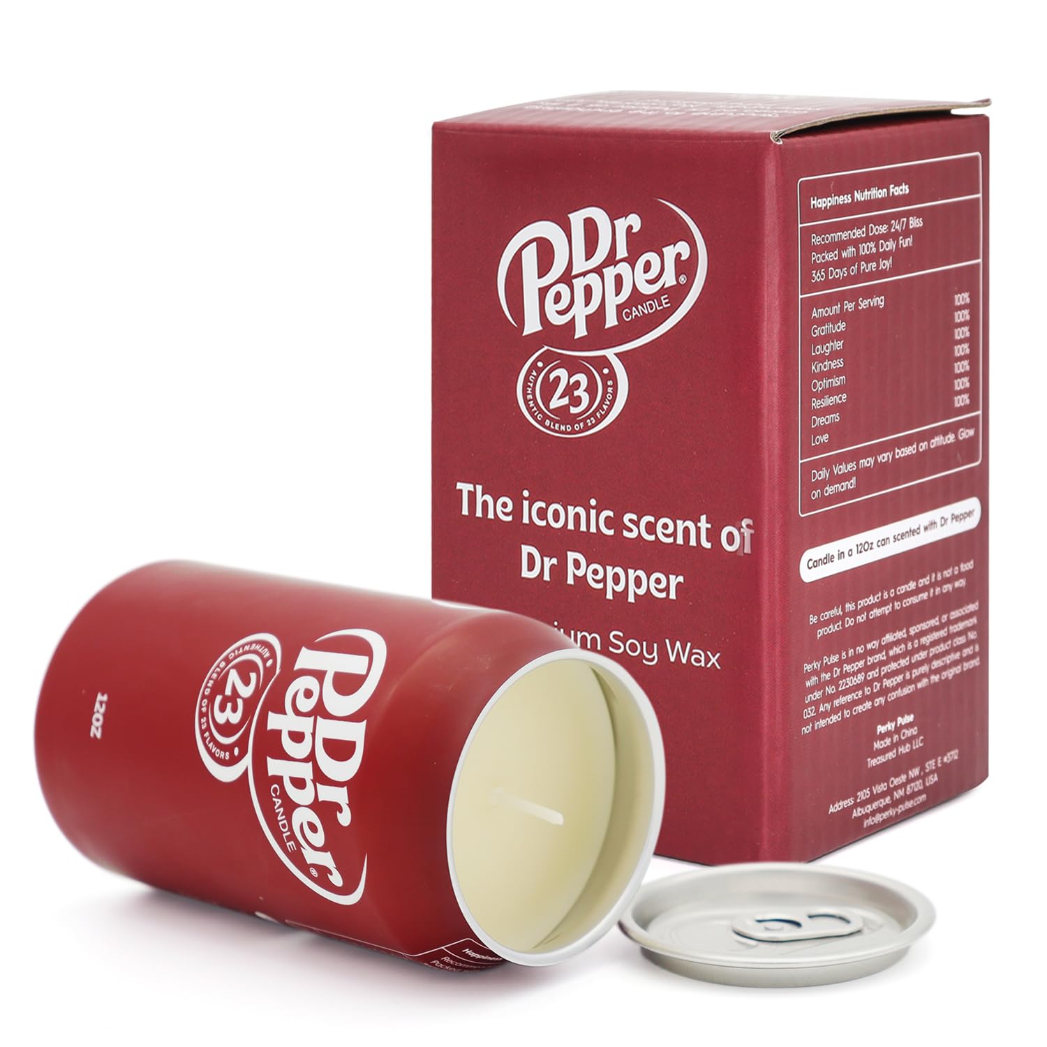 Perky Pulse Dr Pepper Candle detailed can design for realistic decor