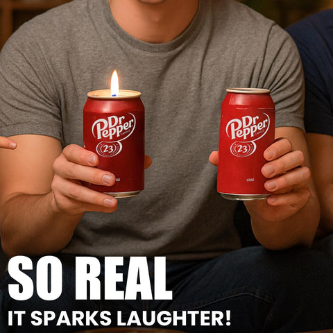 Perky Pulse Dr Pepper Candle gift packaging shown as playful surprise