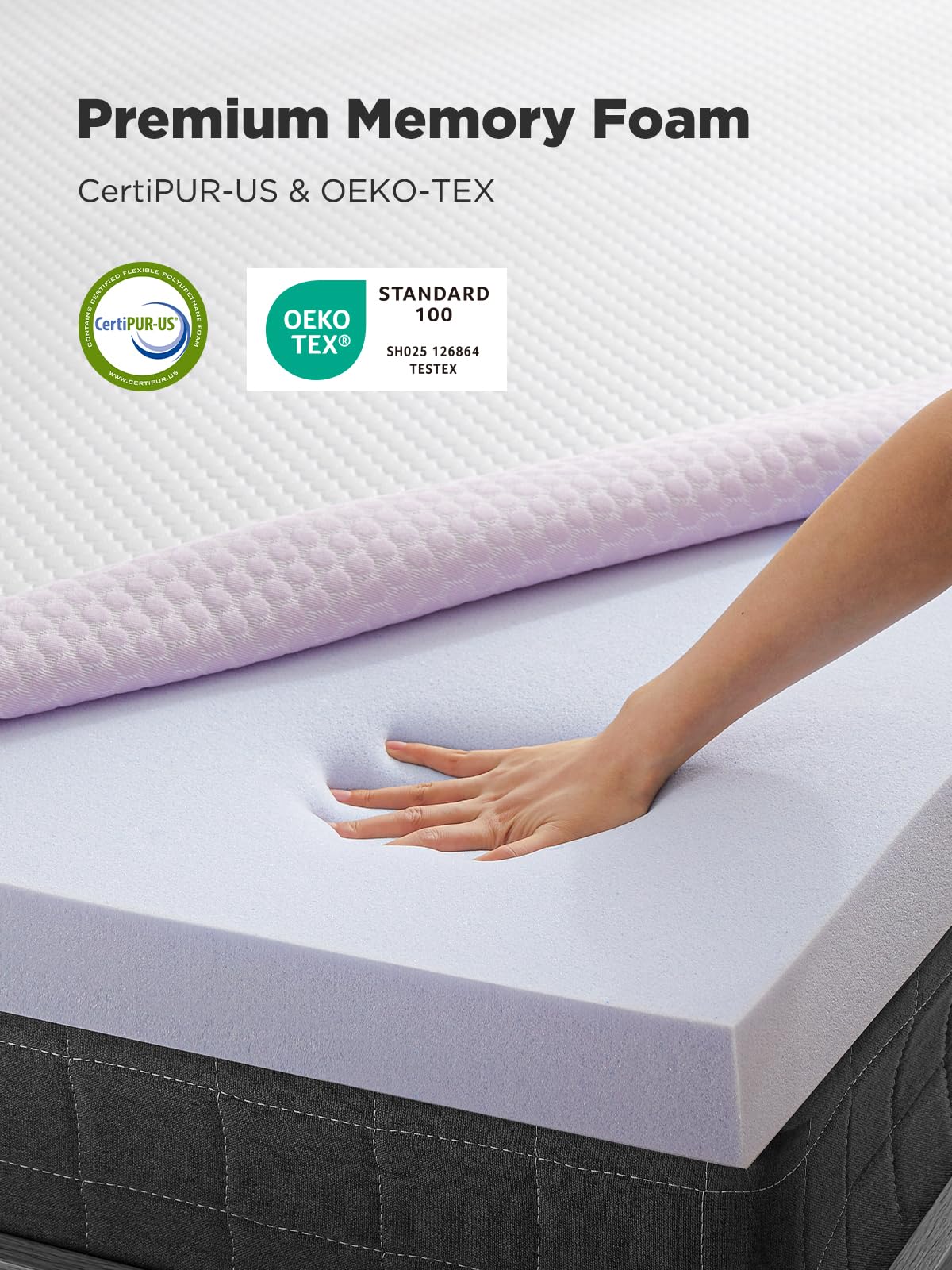 PERLECARE cooling sleep experience with gel memory foam and ventilation.