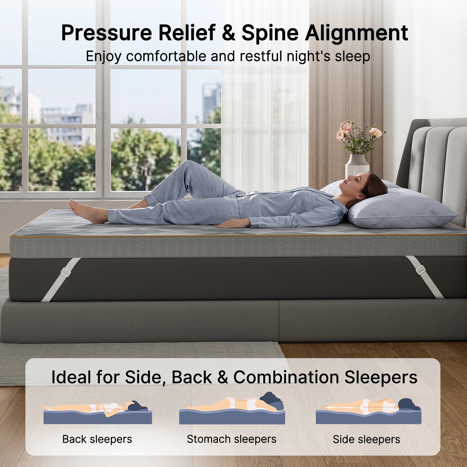 PERLECARE two-layer foam design with memory foam on top and base foam