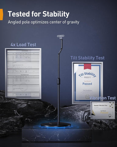 Perlegear PGSS11 height adjustment with twist-locks for ideal listening height.