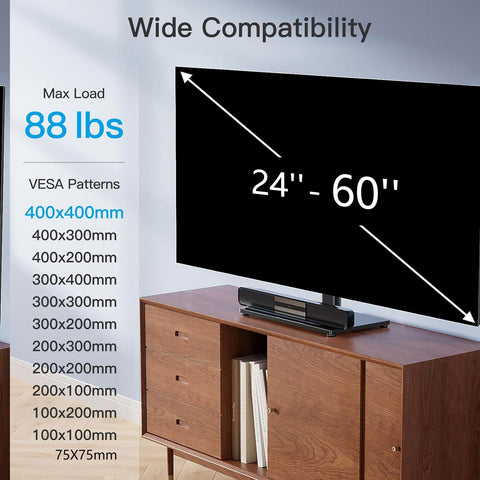 PERLESMITH PSTVS09 height-adjustable stand offers flexible viewing height in any room.