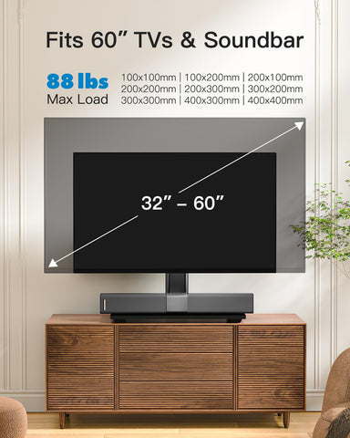 PERLESMITH table-top TV stand shown on a home desk setup for easy viewing.