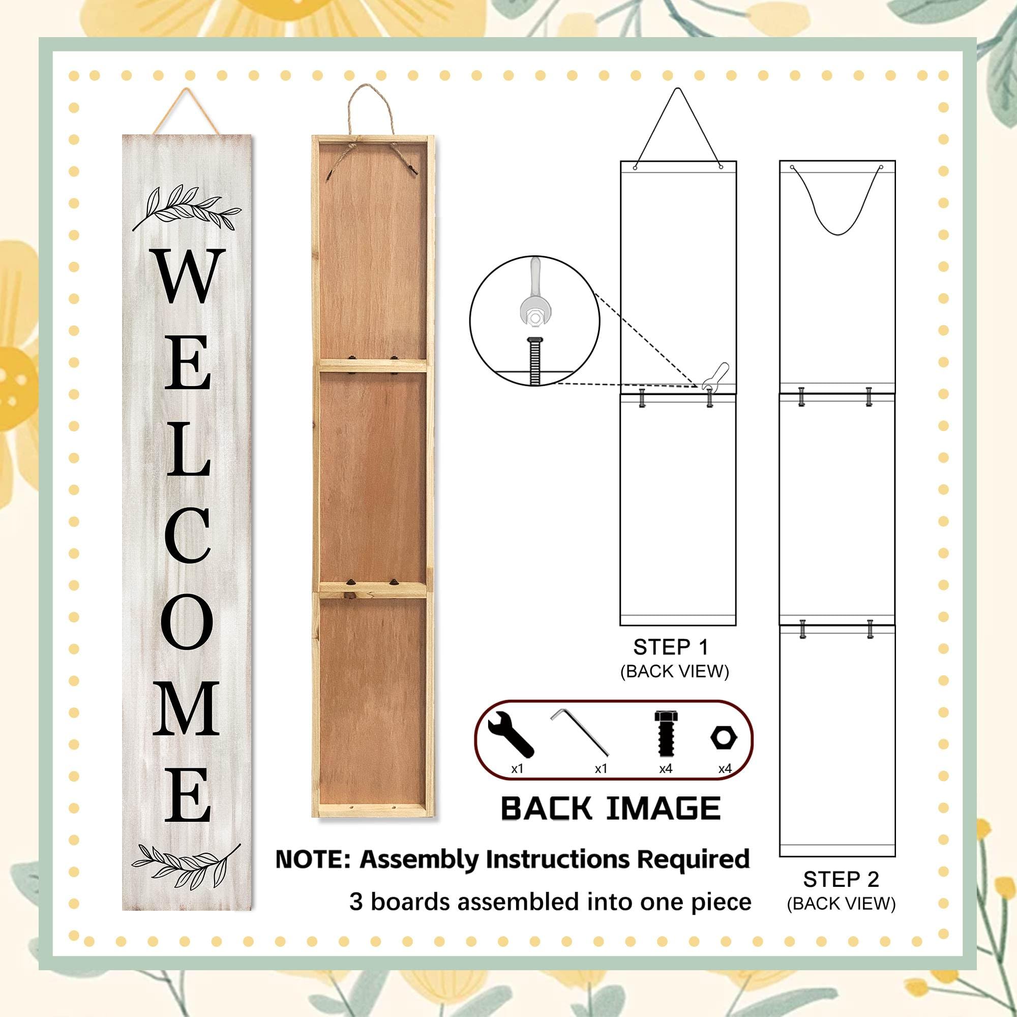 PEROUU front porch decor at 47 inches tall anchors entry space.