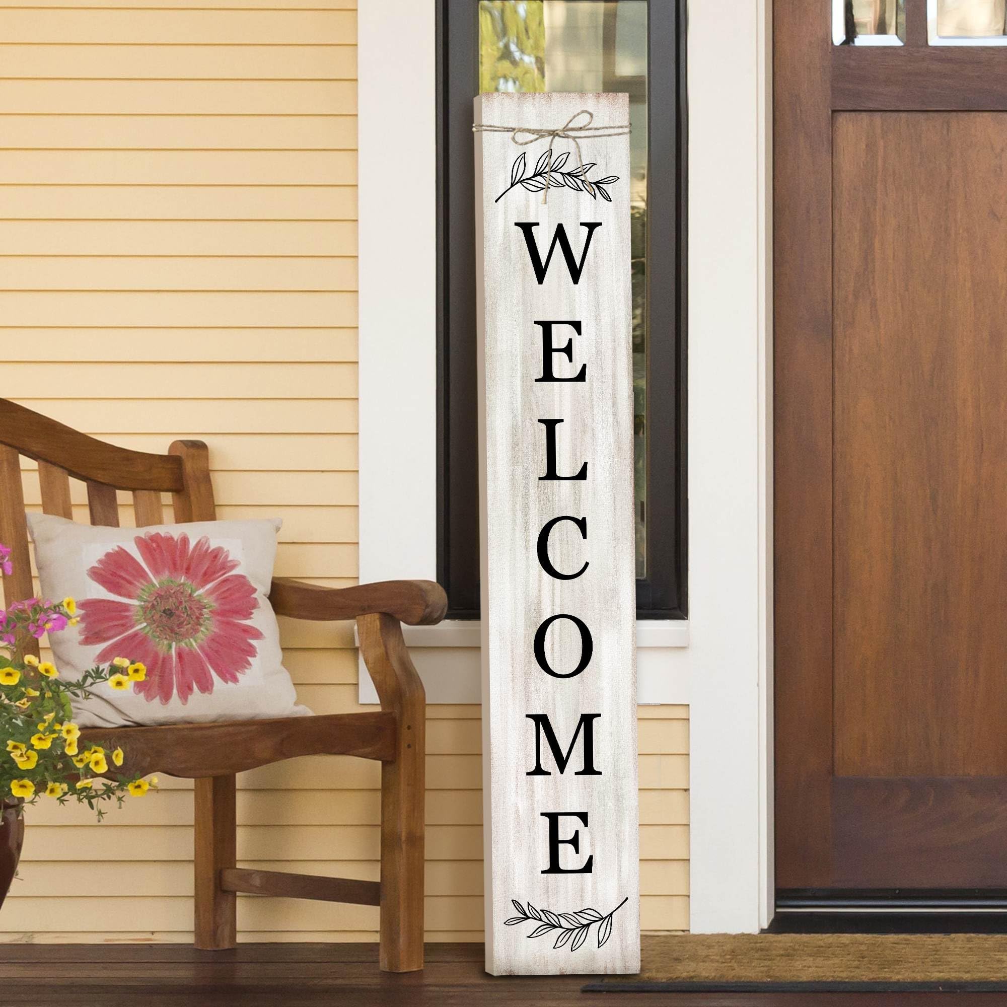 PEROUU leaf-accent welcome sign showcasing seasonal display potential.