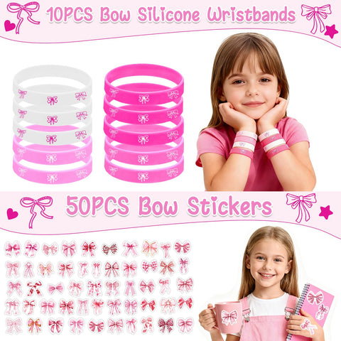 Perpetily Pink Bow gift bags for presenting party treasures
