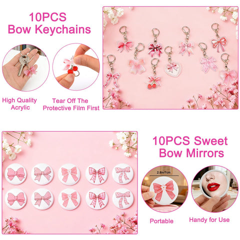 Perpetily Pink Bow mirror delivers a sparkling reflection