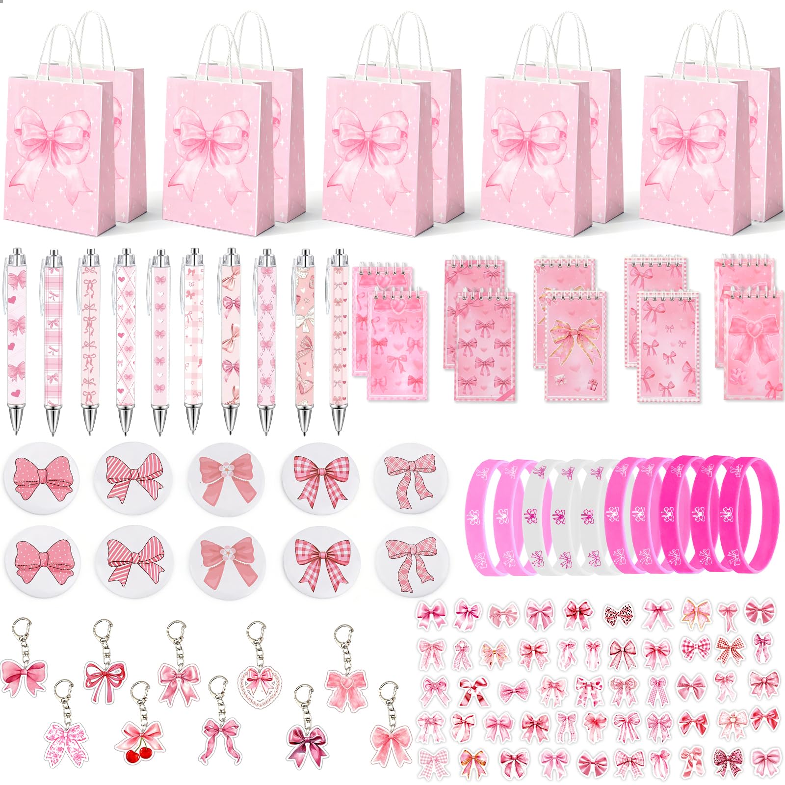 Perpetily Pink Bow notebook featuring a graceful bow for party notes