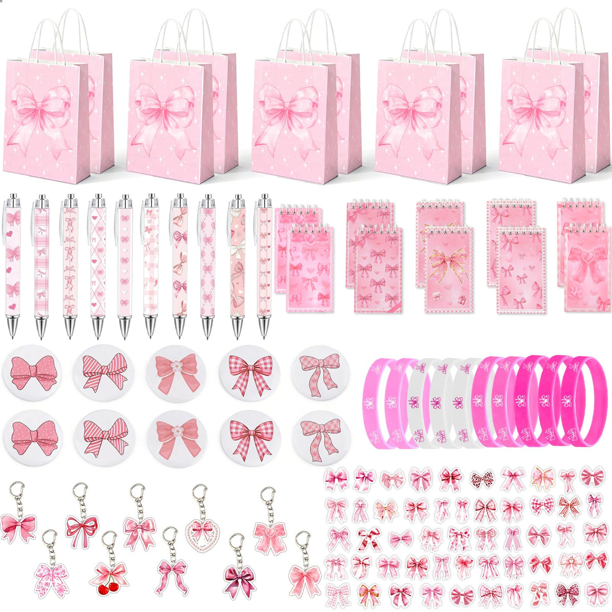Perpetily Pink Bow notebook featuring a graceful bow for party notes
