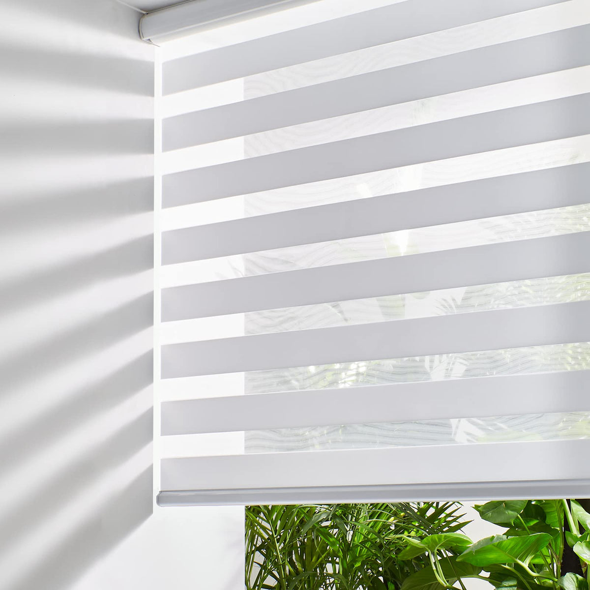 Persilux cordless zebra blinds front view for safe, easy daily light control