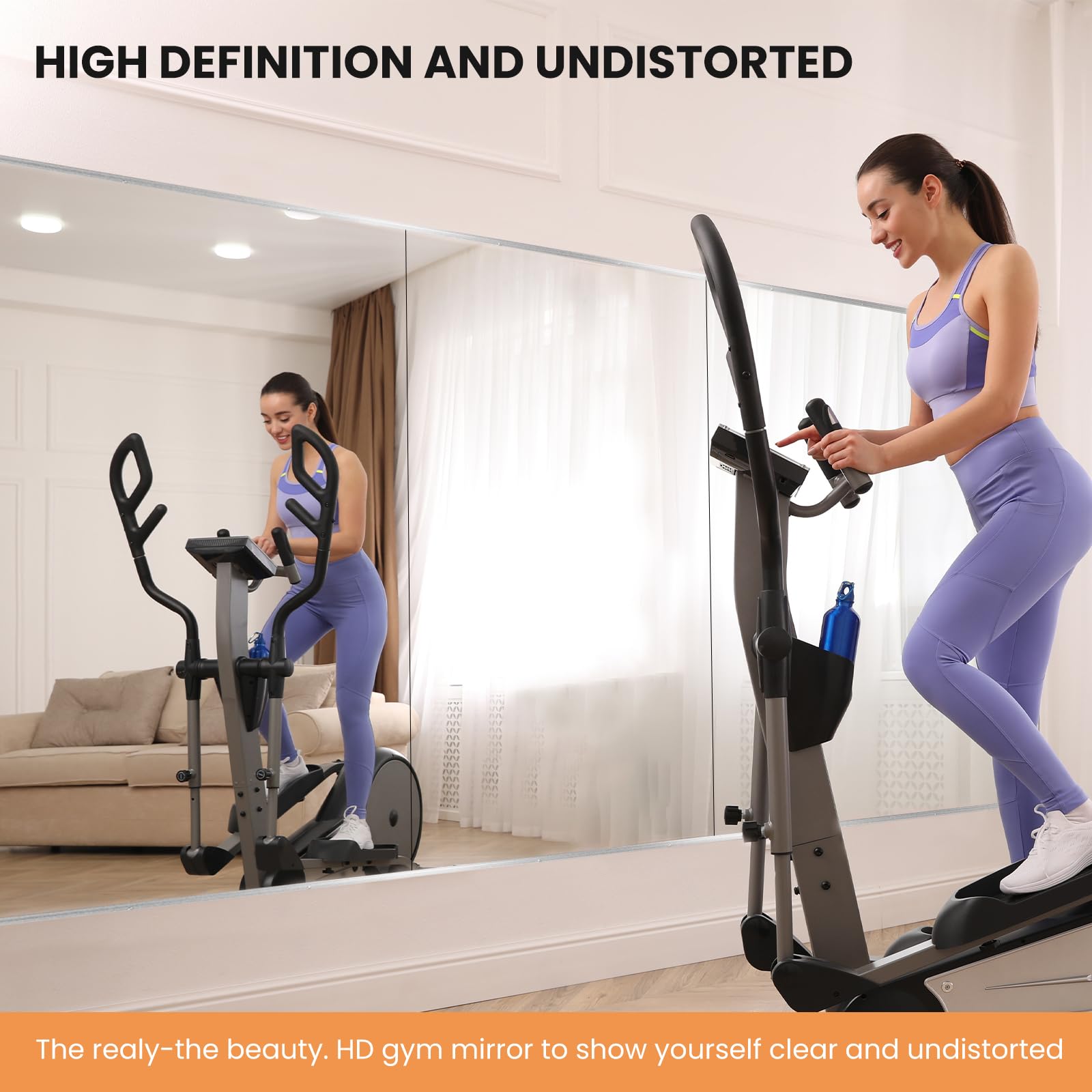 pertetey frameless wall-mount mirror for home fitness spaces.