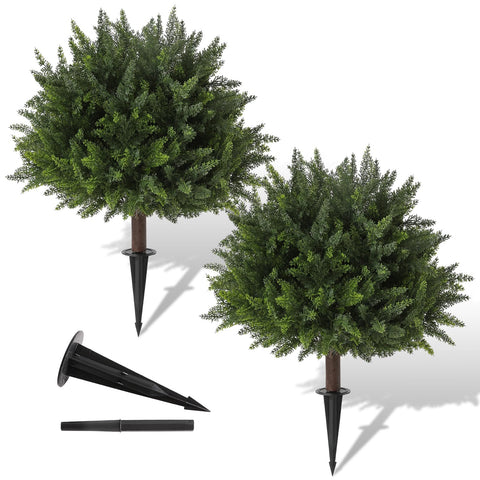 Pertivery cedar topiary 23-6 inch in-pot detail for evergreen year-round ambiance.