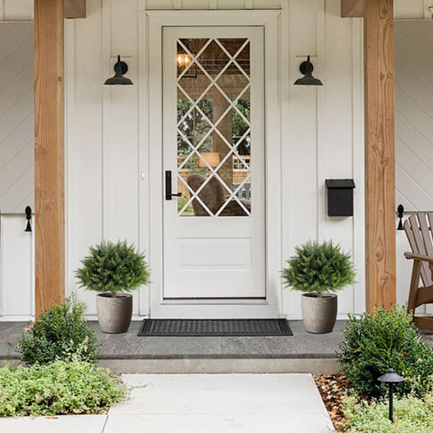 Pertivery outdoor porch decor brightening entryway with low maintenance.