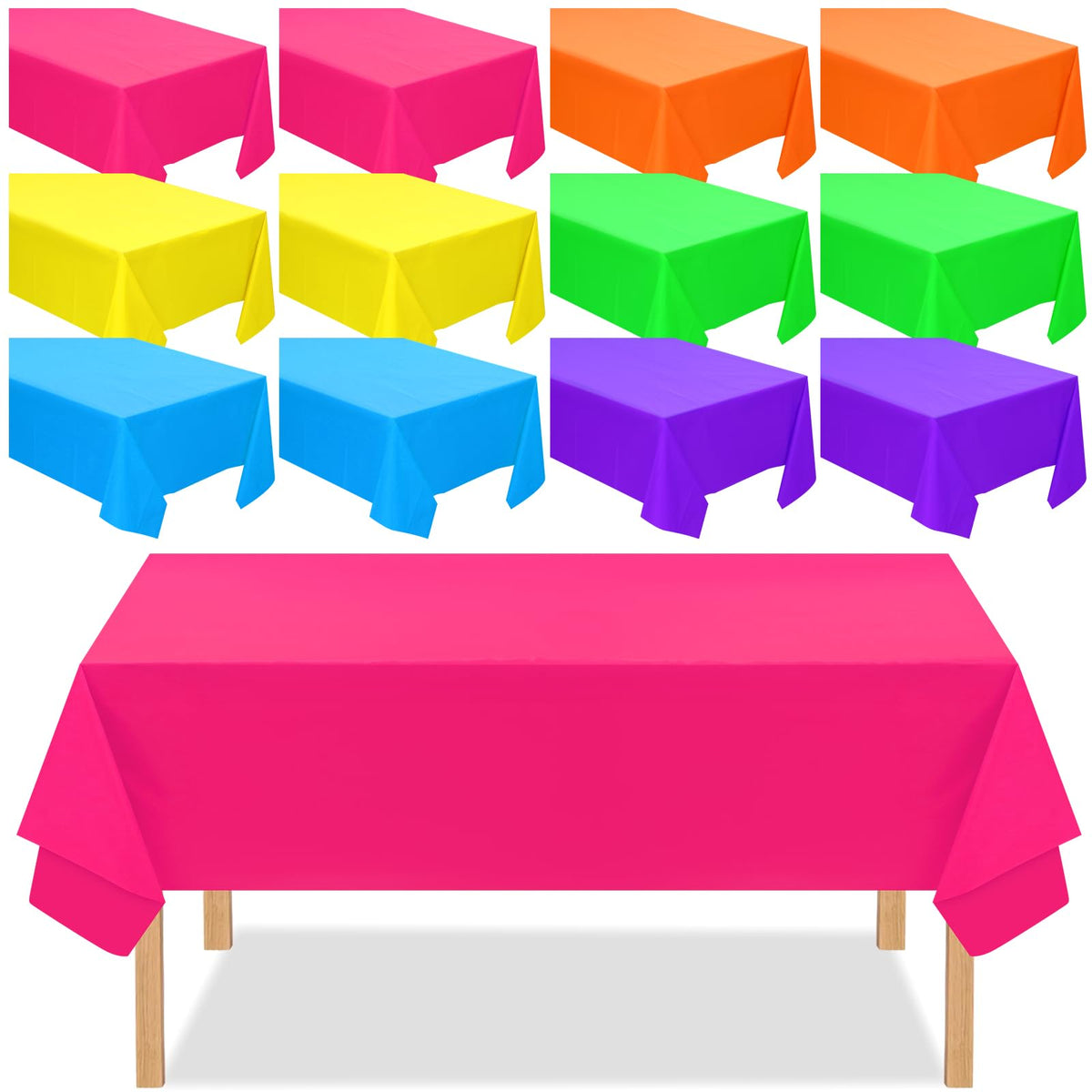 Peryiter neon blue tablecloth for vibrant settings and easy cleanup.