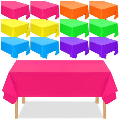 Peryiter neon blue tablecloth for vibrant settings and easy cleanup.