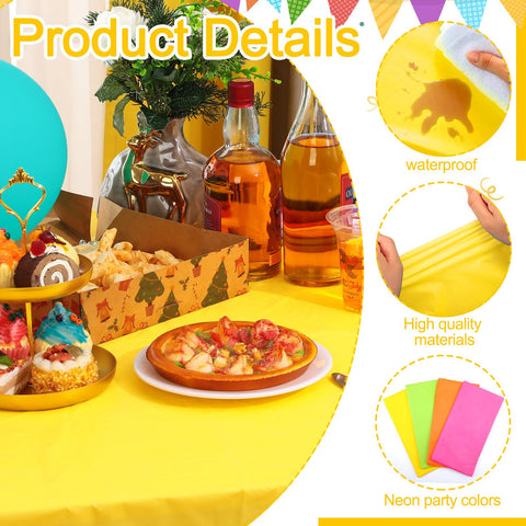 Peryiter neon dark pink tablecloth enhances birthdays and celebrations.