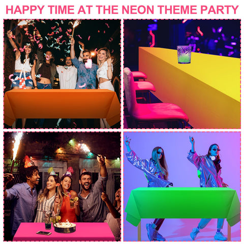 Peryiter neon yellow tablecloth brightens casual gatherings.