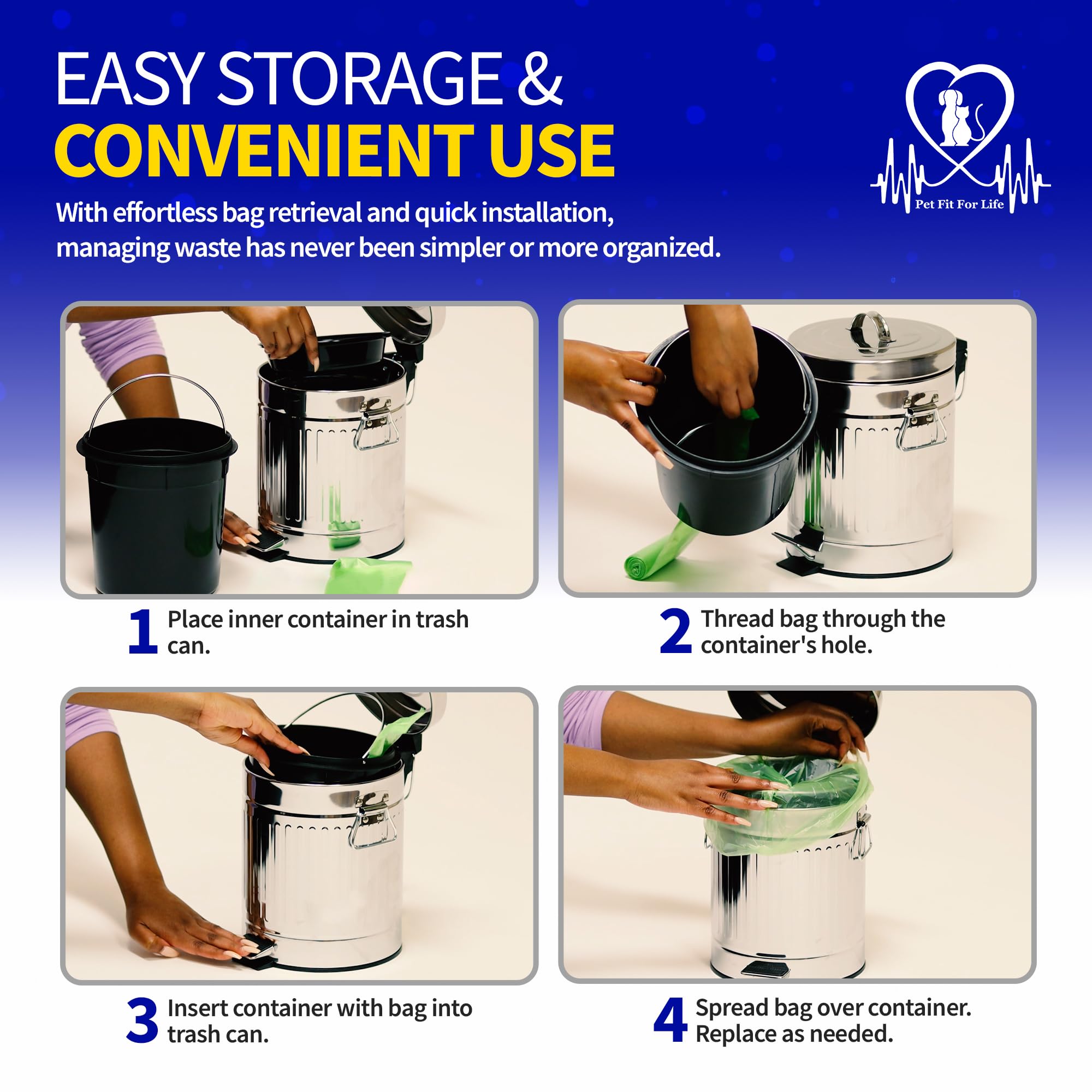 Pet Fit For Life easy-clean outdoor dog waste can for tidy maintenance.