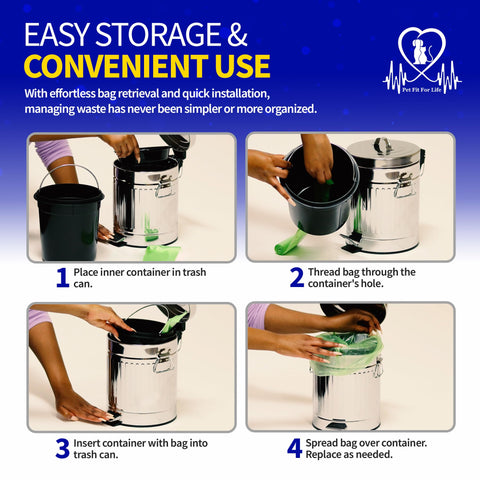 Pet Fit For Life easy-clean outdoor dog waste can for tidy maintenance.