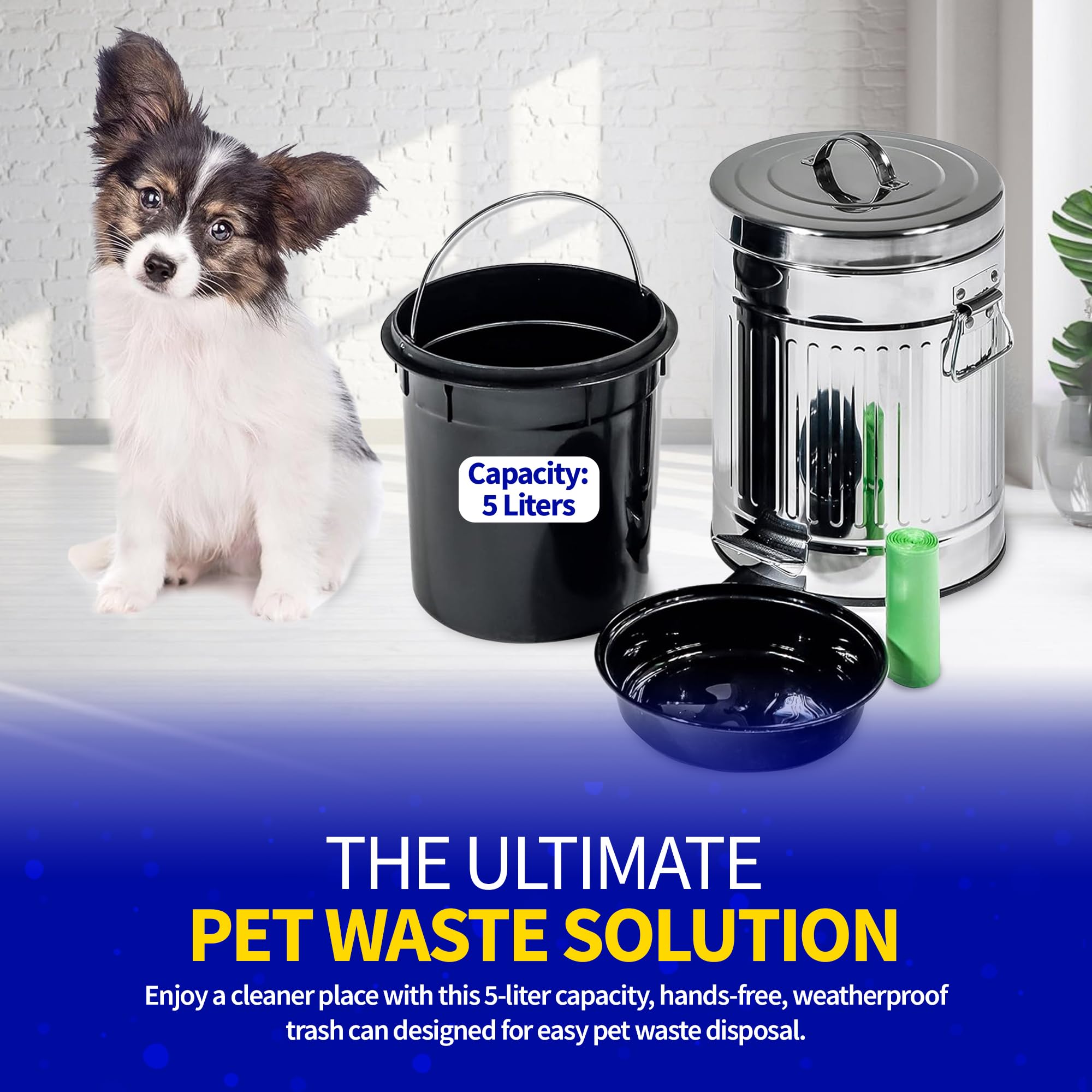 Pet Fit For Life outdoor waste can lid keeps contents secure outdoors.