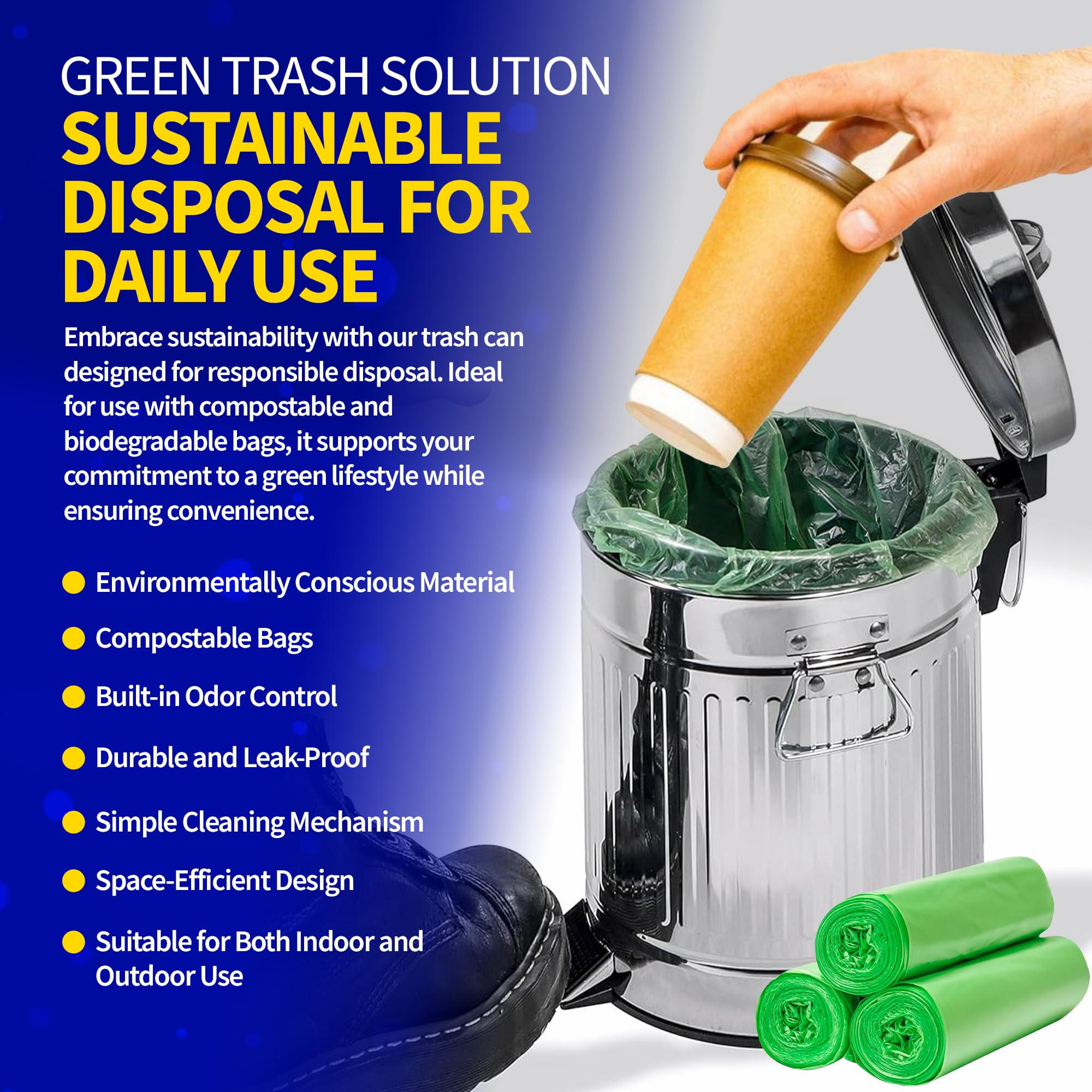 Pet Fit For Life step-foot pedal enables hands-free waste disposal.