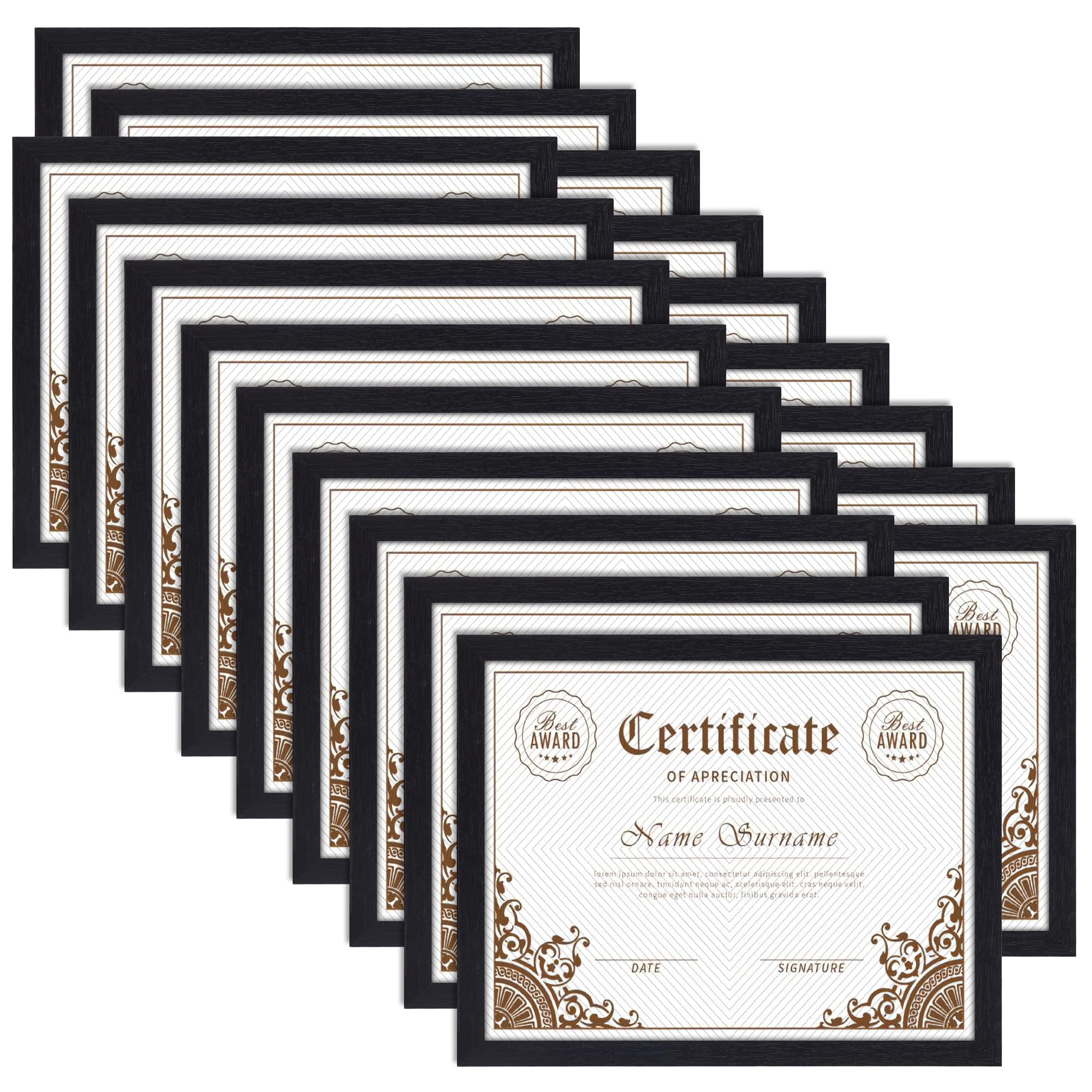 PETAFLOP 18-pack 8.5x11 frames ready for wall or tabletop display in a modern space