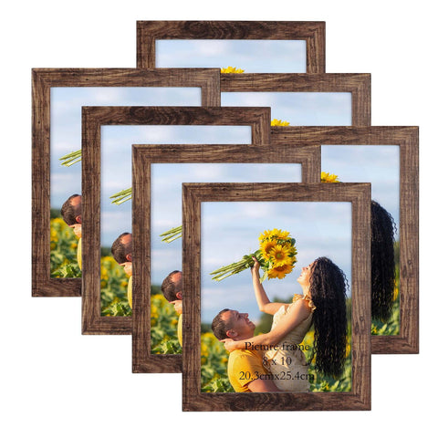 PETAFLOP 8x10 rustic frame set with warm brown finish for wall display