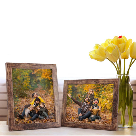 PETAFLOP 8x10 frame on tabletop with sturdy bracket for display
