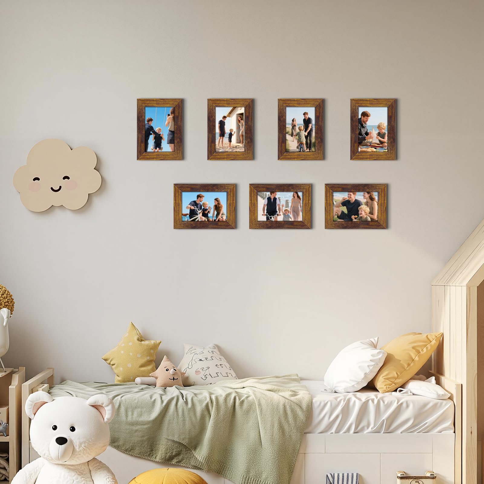 PETAFLOP rustic brown frame vertical and horizontal orientation for versatile display.