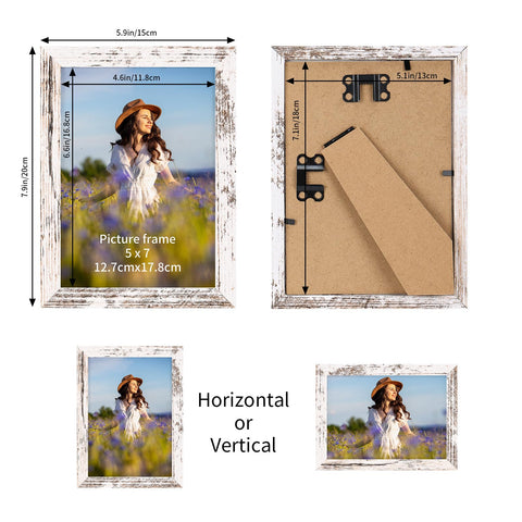 PETAFLOP white distressed frames on tabletop showcase memories.