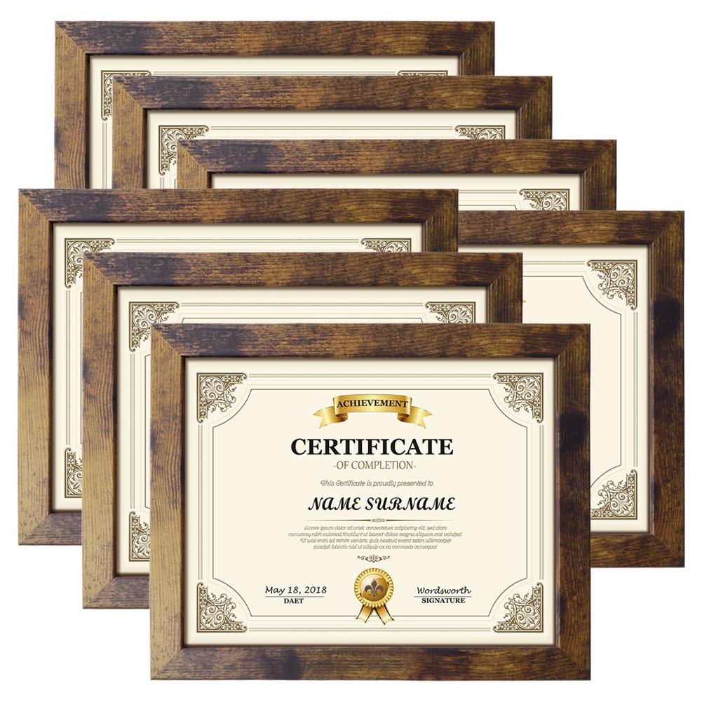 Petaflop wooden 8-5x11 frame front view shows rustic wood grain