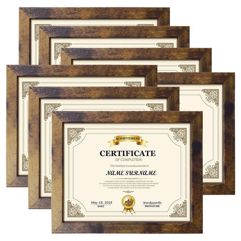 Petaflop wooden 8-5x11 frame front view shows rustic wood grain