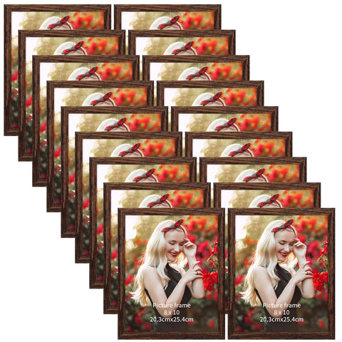PETAFLOP wooden 8x10 frame set, front view, ideal for wall gallery displays.