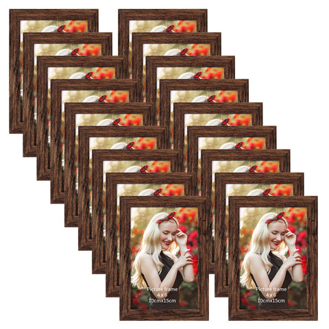 PETAFLOP wooden bulk 4x6 frame set in rustic brown for gallery walls