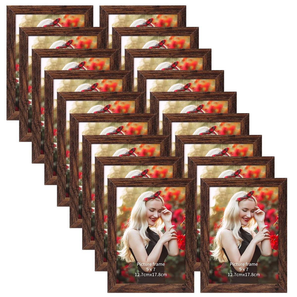 PETAFLOP 5x7 wooden frame for wall display, ideal for gallery photo arrangements.