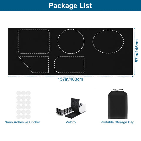 Petaholic portable storage bag keeps curtain kit organized.