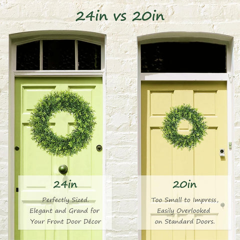 Petalyn boxwood wreath wall decor adds natural ambiance to any room.