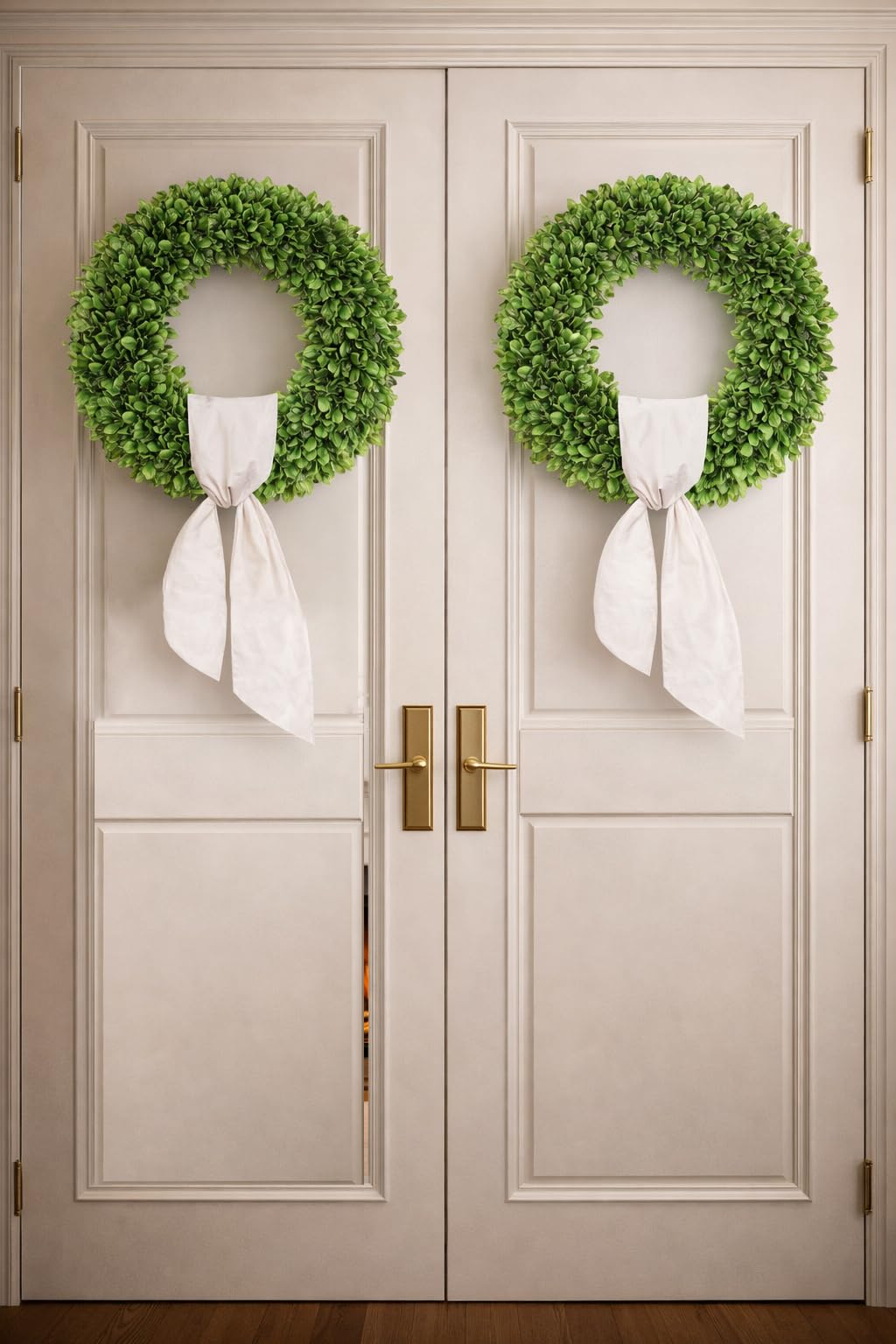 Petalyn boxwood wreath weatherproof UV-resistance for bright year-round display.