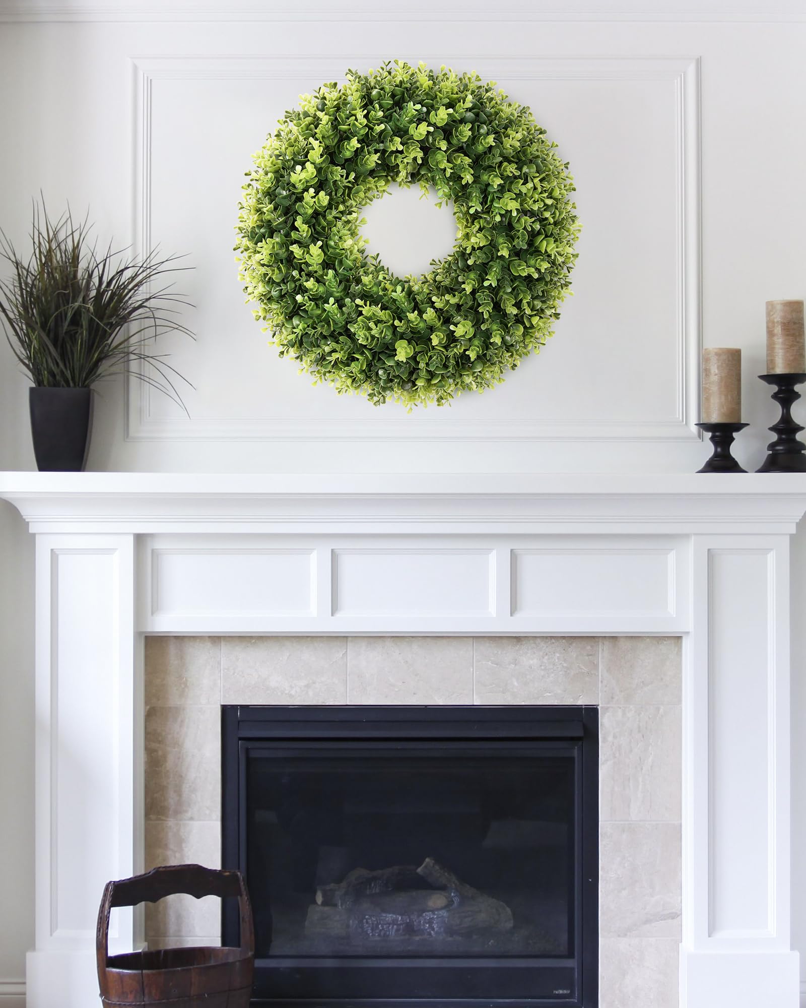 Petalyn wedding and farmhouse decor wreath enhances event ambience.