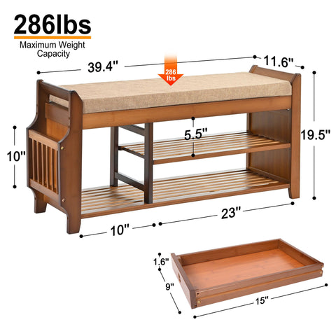 PETKABOO bench shows hidden drawer under seat for keys and essentials.