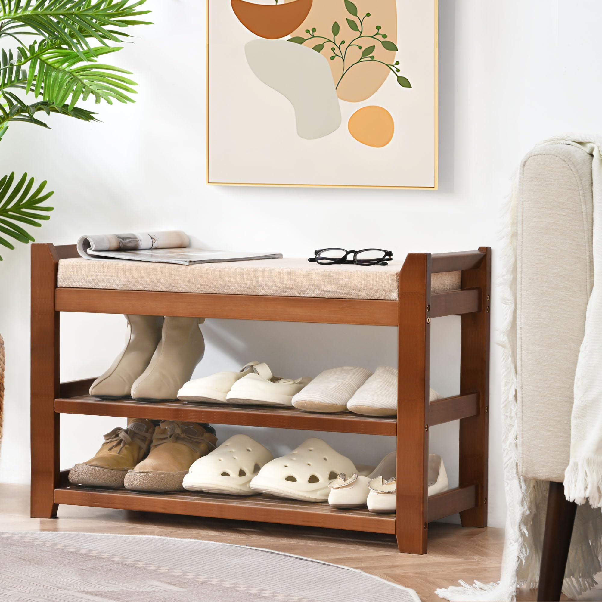 PETKABOO front-door setup keeps shoes organized and within reach.