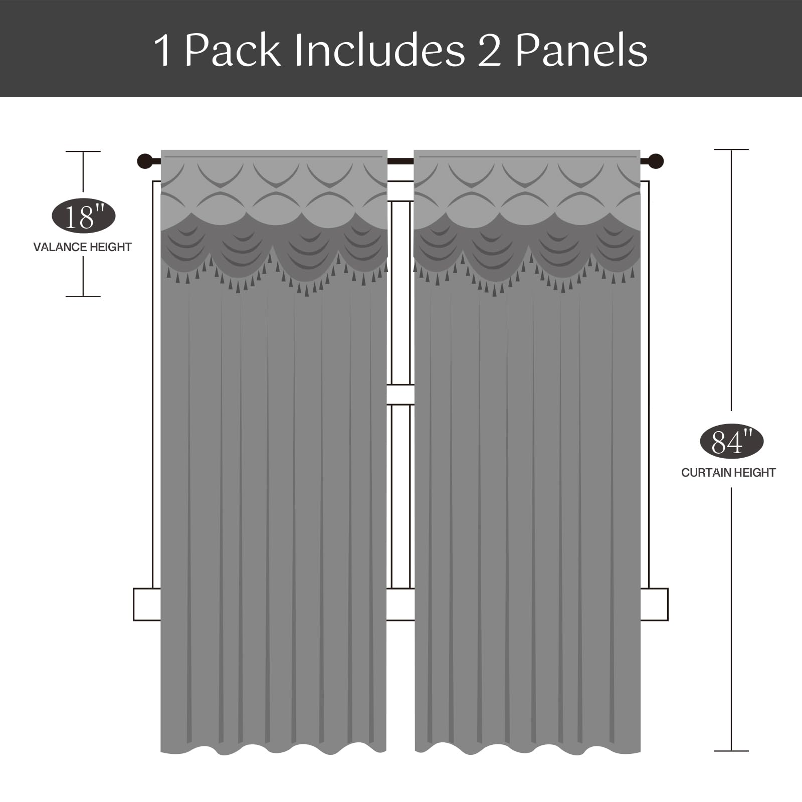Petrichor two panel set 54x84 inches on a standard window