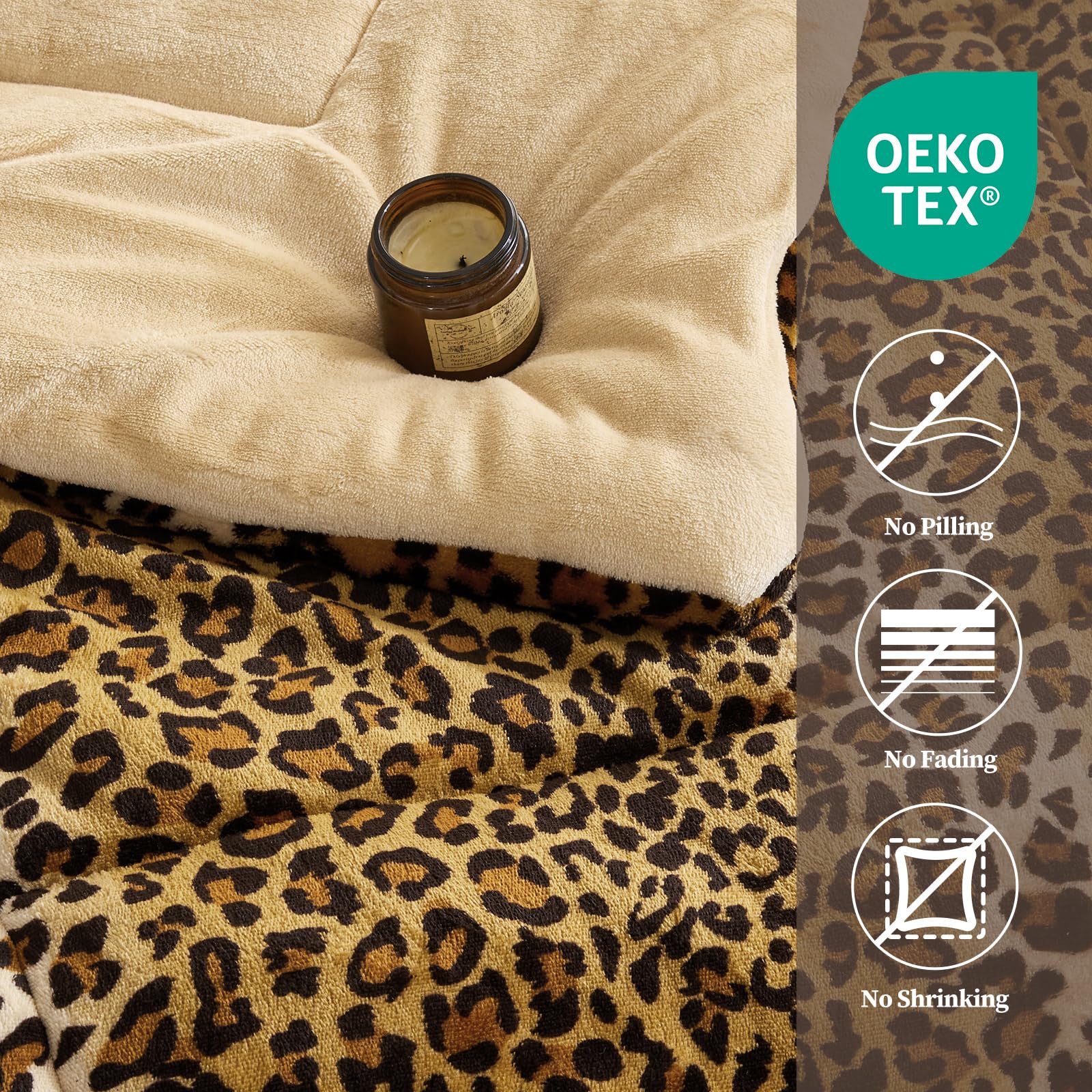 Petrichor reversible cheetah side creates a lively focal point when desired.