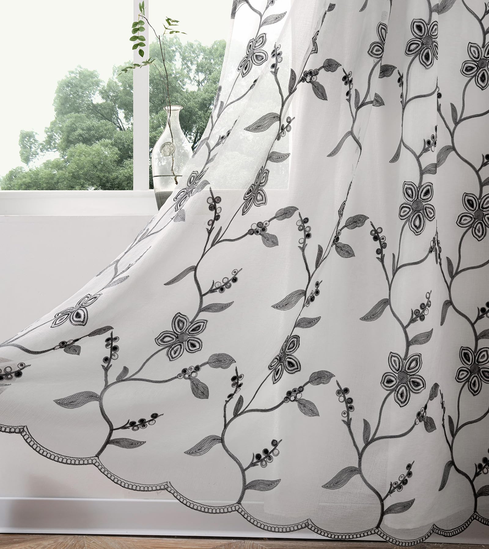 Petrichor satin backing provides smooth sheen and drape.