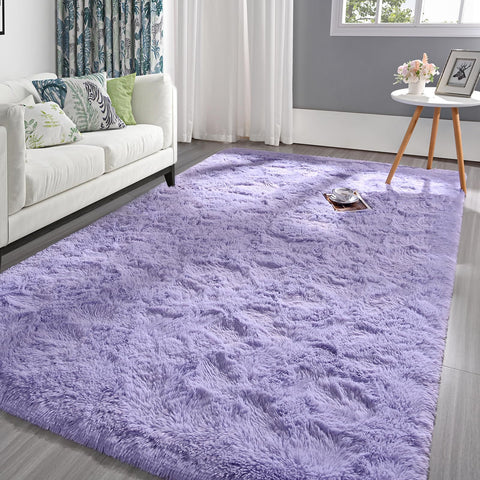 Pettop fluffy lavender rug 3x5 for bedroom adds cozy warmth and color