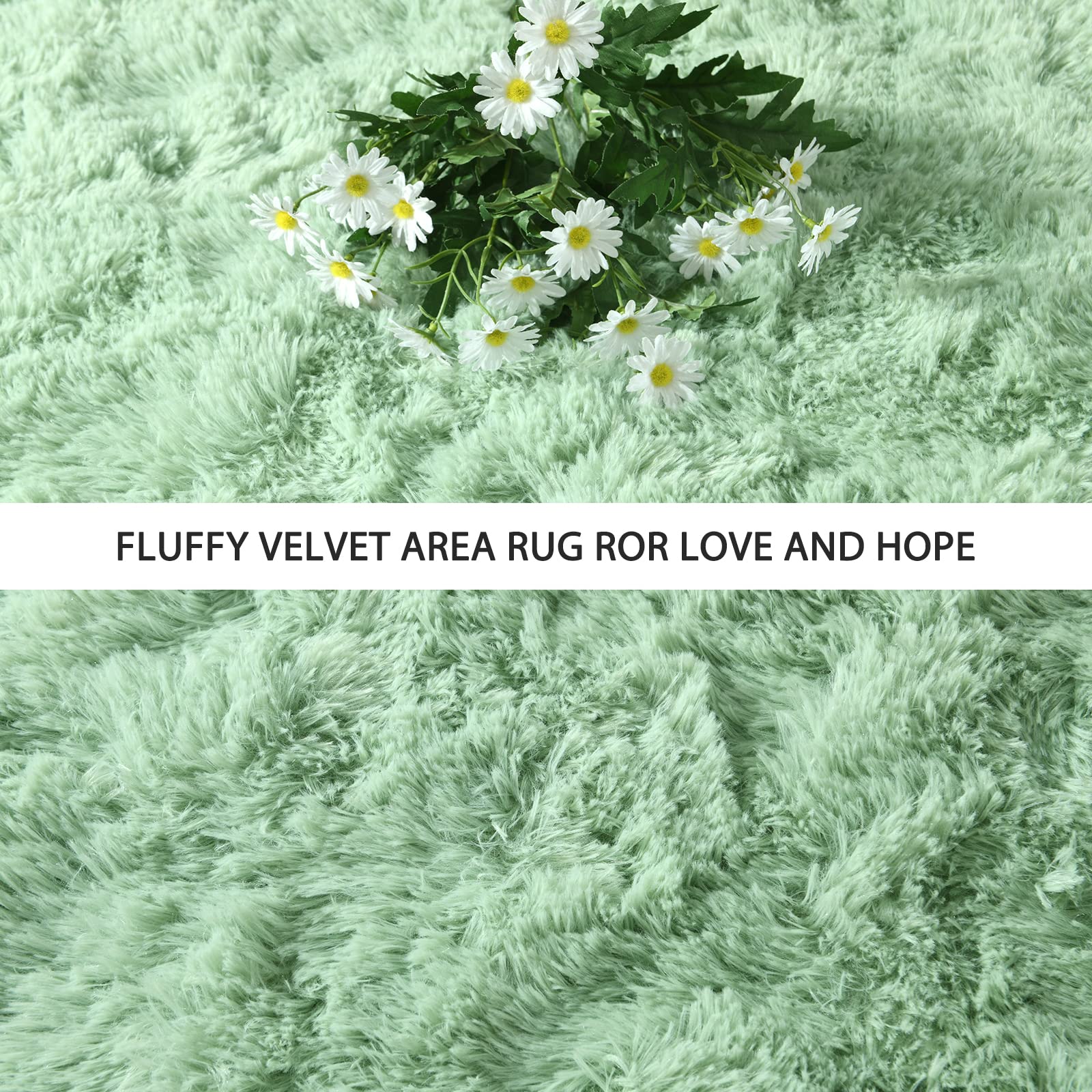 Pettop sage green rug is easy to vacuum for quick refreshes