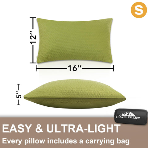 PEUJEW pillow with soft microfiber cover for cozy, breathable travel rest