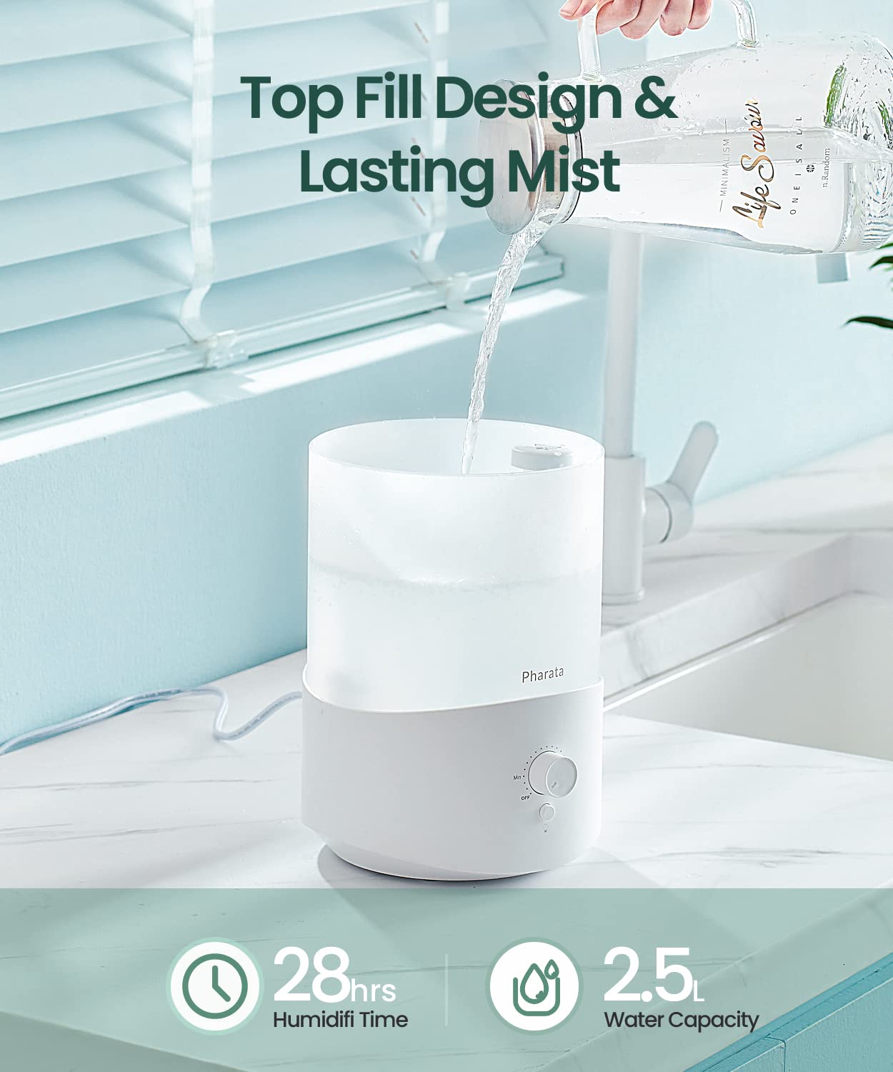 Pharata diffuser with 360° nozzle for directed aroma mist
