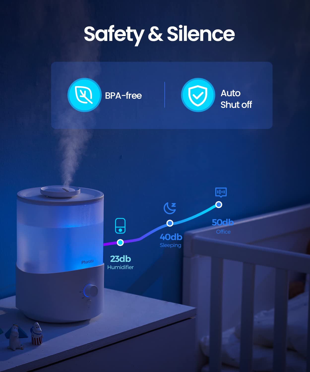 Pharata humidifier supports room plants by maintaining gentle moisture
